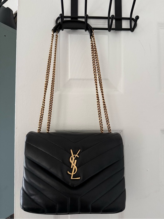 Saint Laurent Handbags - Saint Laurent Calfskin Y Quilted Monogram Small Loulou in Black/Gold